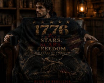 Manta de terciopelo Freedom Eagle de 1776 / Bandera estadounidense antigua, patriótica, 250 años
