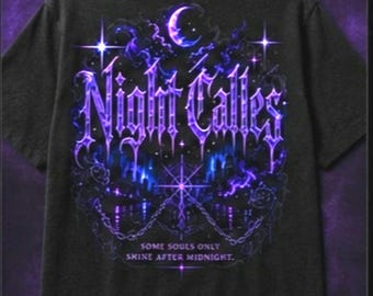 Camiseta gótica urbana, camiseta oscura extragrande, camiseta gráfica Night Calles