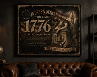 1776 Independencia Recordando a los Caídos Póster enrollado / Patriota Libertad