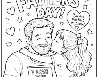 Daughter Father’s Day Colour Page