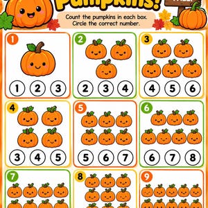 Pumpkin Math Preschool/Kindergarten