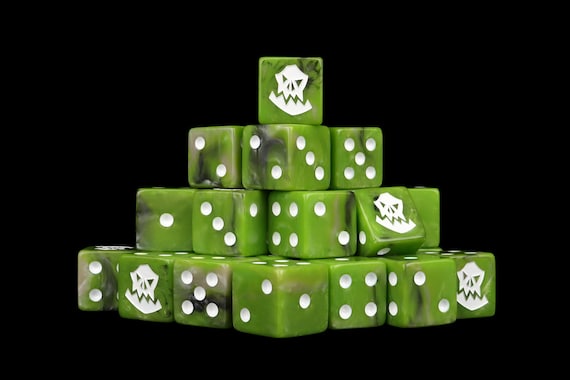 Orc Dice - White | Tabletop Wargaming Premium Dice Set | Sci-fi