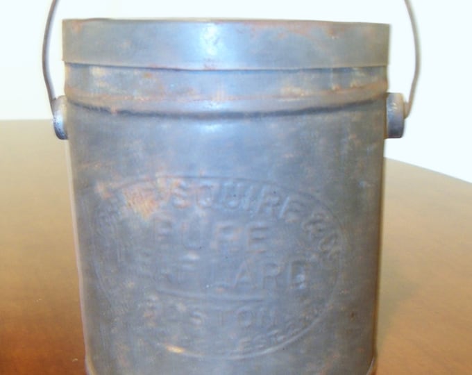Vintage Metal Lard Bucket Can With Cover and Handle John P. Etsy