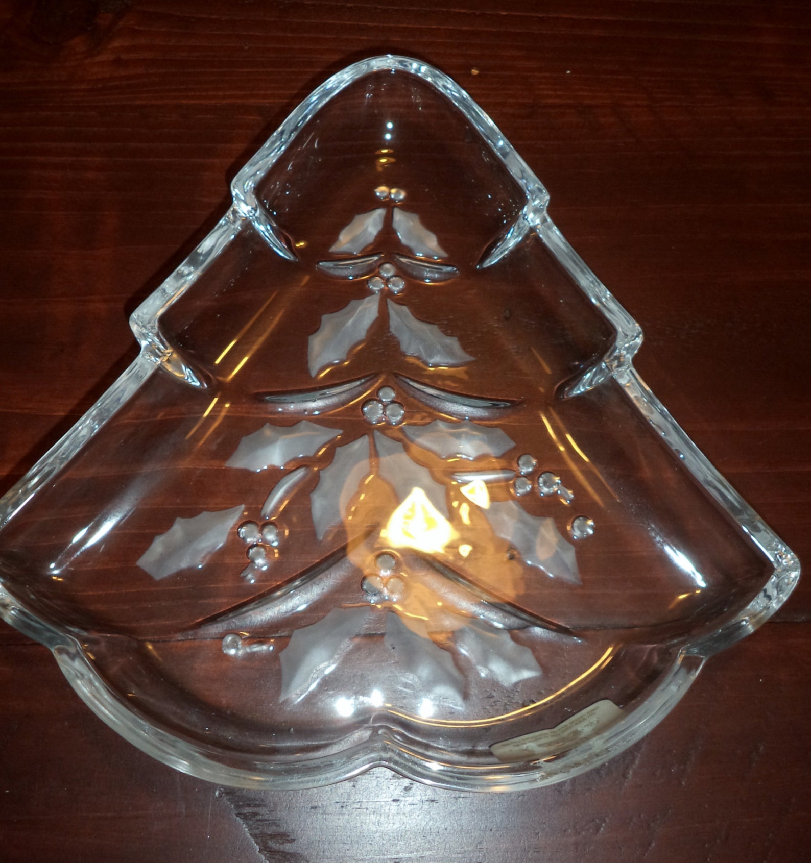 Vintage Lenox Crystal Holiday Christmas Tree Candy Dish W/bon Etsy
