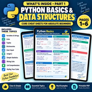 Python Cheat Sheet | Matplotlib Cheat Sheet PDF | Django Cheat Sheet | Python Notes | Coding Reference | Programming PDF | Developer Guide bild 2