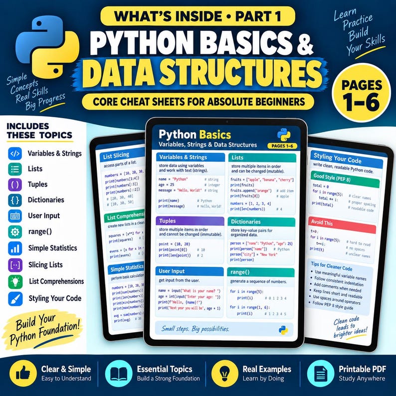 Python Cheat Sheet | Matplotlib Cheat Sheet PDF | Django Cheat Sheet | Python Notes | Coding Reference | Programming PDF | Developer Guide bild 2