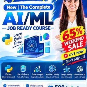 Complete AI/ML Course | Python, Data Science, GenAI (500+ Lectures)