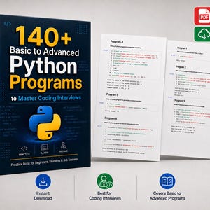 140+ Python Programs: Basic to Advanced Coding Interview Prep (PDF)