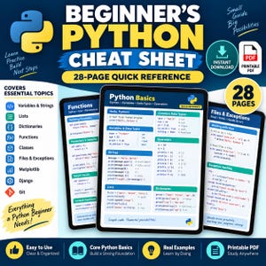 Python Cheat Sheet | Matplotlib Cheat Sheet PDF | Django Cheat Sheet | Python Notes | Coding Reference | Programming PDF | Developer Guide