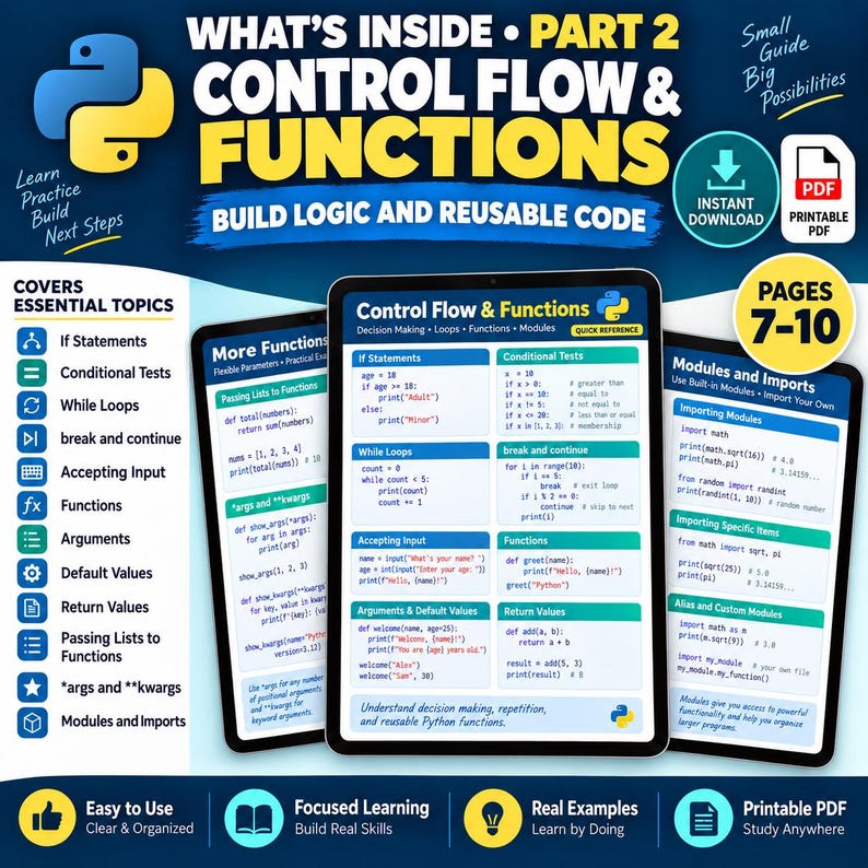 Python Cheat Sheet | Matplotlib Cheat Sheet PDF | Django Cheat Sheet | Python Notes | Coding Reference | Programming PDF | Developer Guide bild 3
