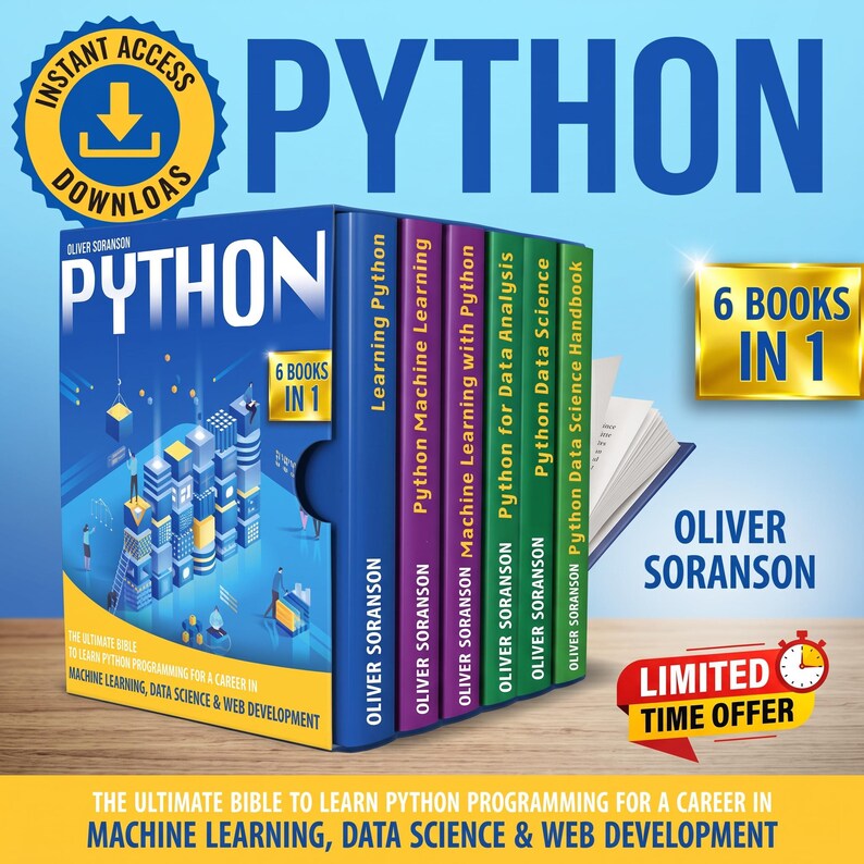 Livro de Programação Python em PDF | Aprenda Python para Iniciantes | Guia de Programação para Aprendizado de Máquina, Ciência de Dados, Desenvolvimento Web | Pacote com 6 Livros imagem 1