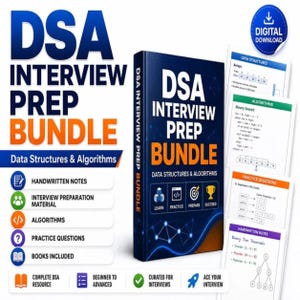 DSA Interview Prep Bundle, Data Structures Algorithms Notes, Coding Questions (PDF Download)