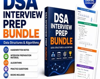 DSA Interview Prep Bundle, Data Structures Algorithms Notes, Coding Questions (PDF Download)