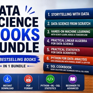 Data Science Books Bundle, Python, ML, SQL, Statistics (PDF Download)