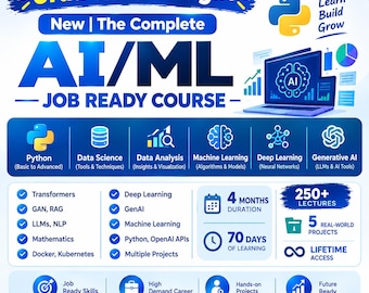 Complete AI/ML Course | Python, Data Science, GenAI (270+ Lectures)
