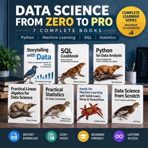 7 Data Science Books Bundle, Python, ML, SQL, Statistics (PDF Download)