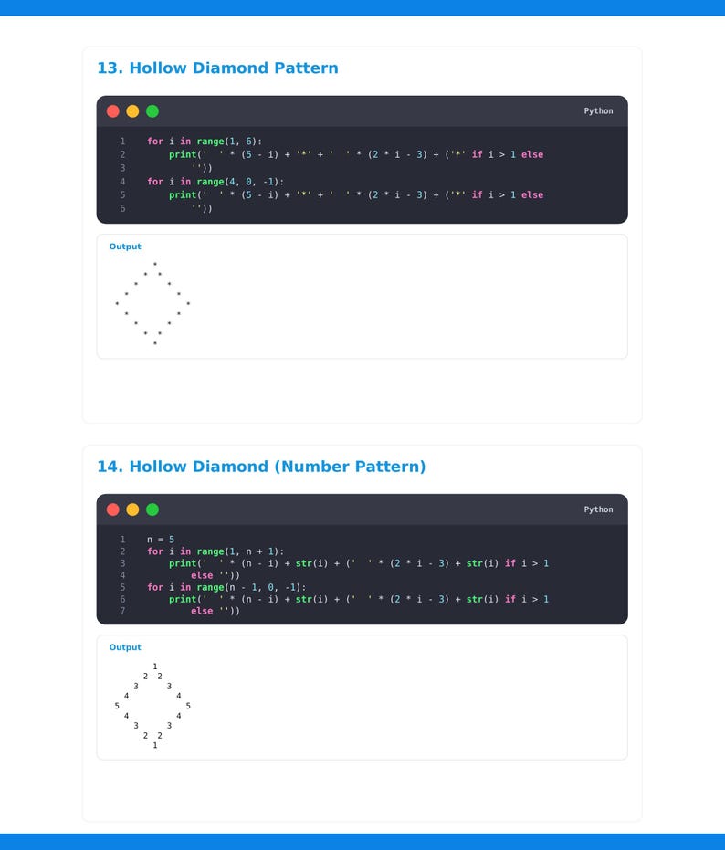 50 Python Pattern Programs | Beginner Coding Practice PDF (Instant Download) image 3