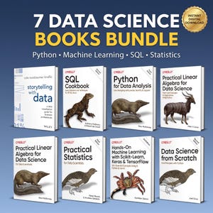 7 Data Science Books Bundle, Python, ML, SQL, Statistics (PDF Download)