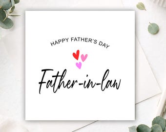 Schwiegervater Vatertagskarte, Vatertagskarte von Tochter, Vatertagskarte von Sohn, einfache Vatertagskarte, Grußkarte für Papa