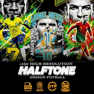 Voetbal +150 halfone DTF PNG