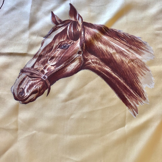 VTG Equestrian Themed Rodeo Cowgirl Scarf with Ho… - image 2