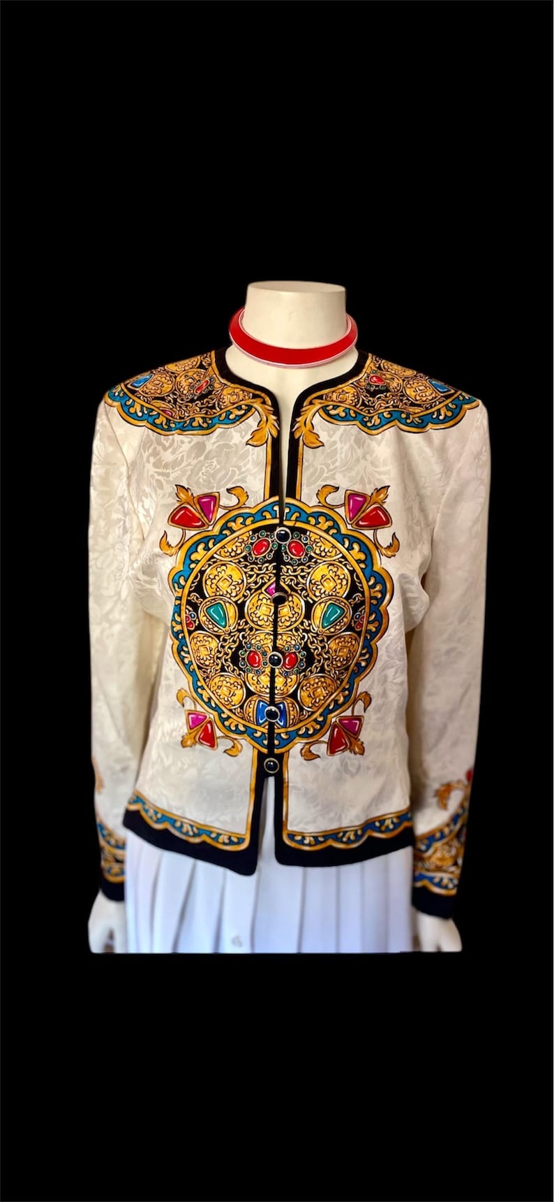 Adrienne Papell Ornate Silk Jacket