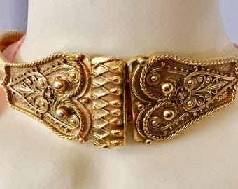 Vintage Gold Snake Chain Belt: 90s Retro Glam Waist Cinch - Etsy display picture 3