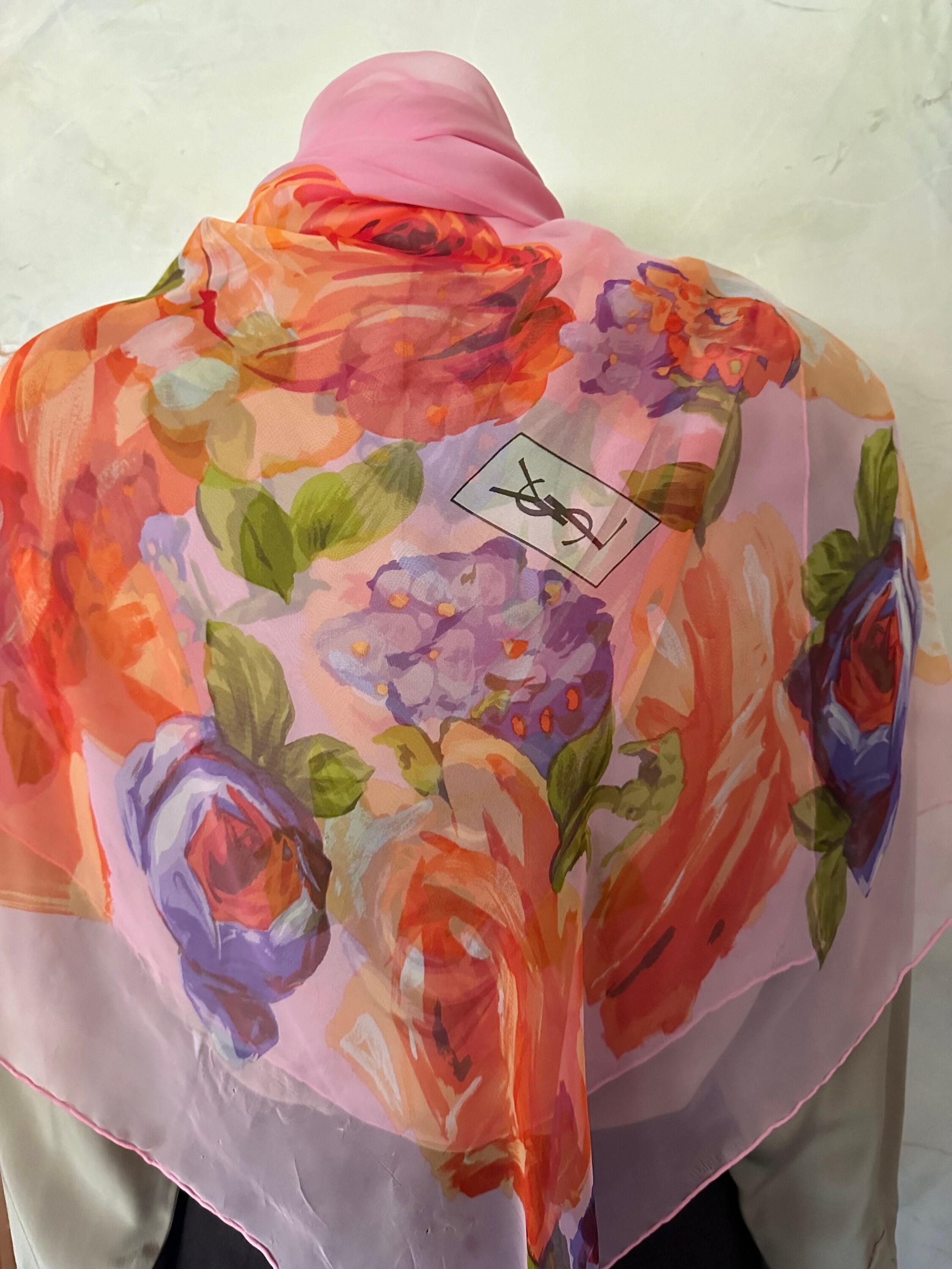 Vintage French Designer Yves St Laurent YSL Silk Scarf or  display picture 1