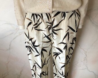 Vintage 80s GIORGIO ARMANI Crisp White Silk Relaxed Tie Waist