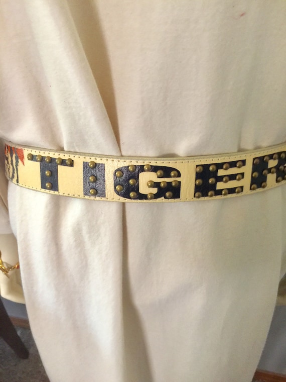Vintage Vera Pelle Italy Leather Chinoiserie Tiger