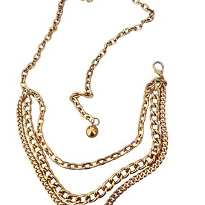 Gold Chain Belt: Vintage 1980s Multi-strand Chunky Metal  display picture 3