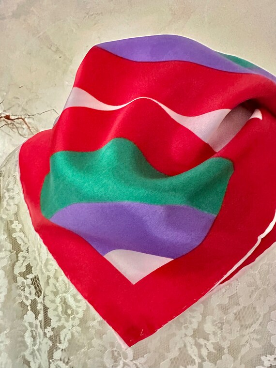 Mid Century JAPAN Acetate Scarf With Colorful Mod… - image 3