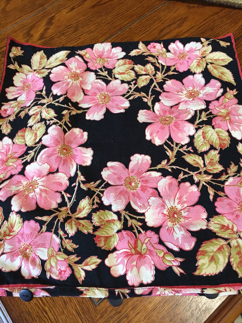 Vintage April Cornell Accent Pillowcase Floral Design 15 by 15