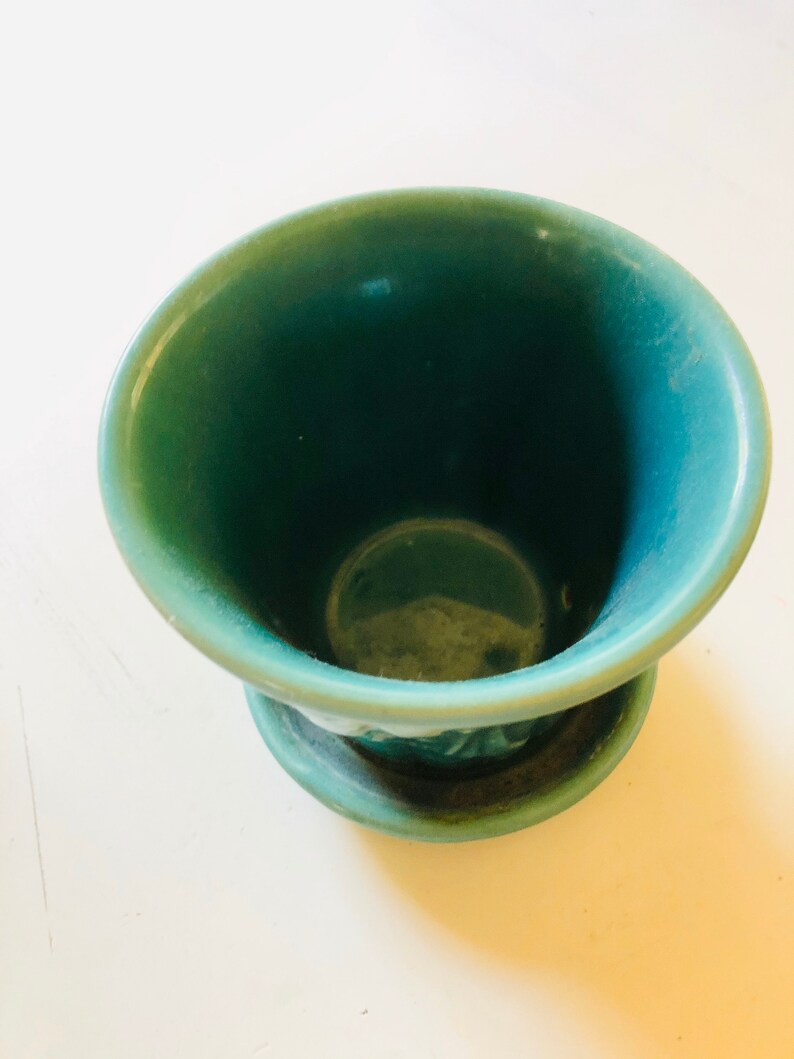 USA Made Turquoise Ceramic Pottery Planter or Flowerpot With - Etsy