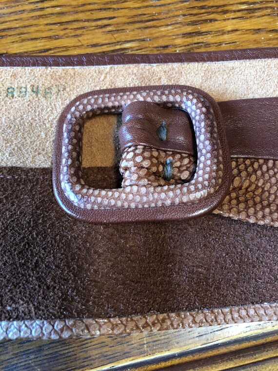 Anne Klein XL Dark Brown Wide Genuine Leather Belt Whipstitch Edges Anne Klein Size XL Belts for Women for sale | eBay main image 4