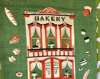 Unused Bakery Storefront Tea Kitchen Towel