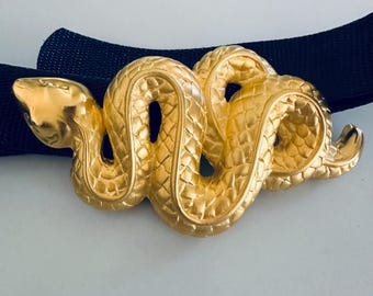 Vintage Rare  Doreen Ryan Gold Tone Double Snake Buckle Signed Adjustable Belt Doreen Ryan Belt - Etsy main image 2