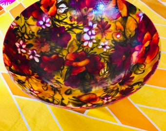 Vintage Fiberglass Flower Small Bowl
