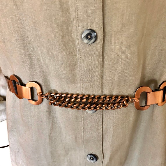 Small Unsigned Mid Century Copper Belt By Matisse