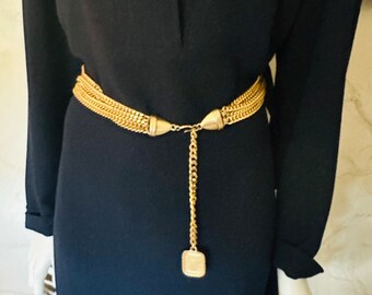 Vintage Retro Heavy Gold Multi Chain Belt Stunning ST. JOHN Vintage 1980 main image 3