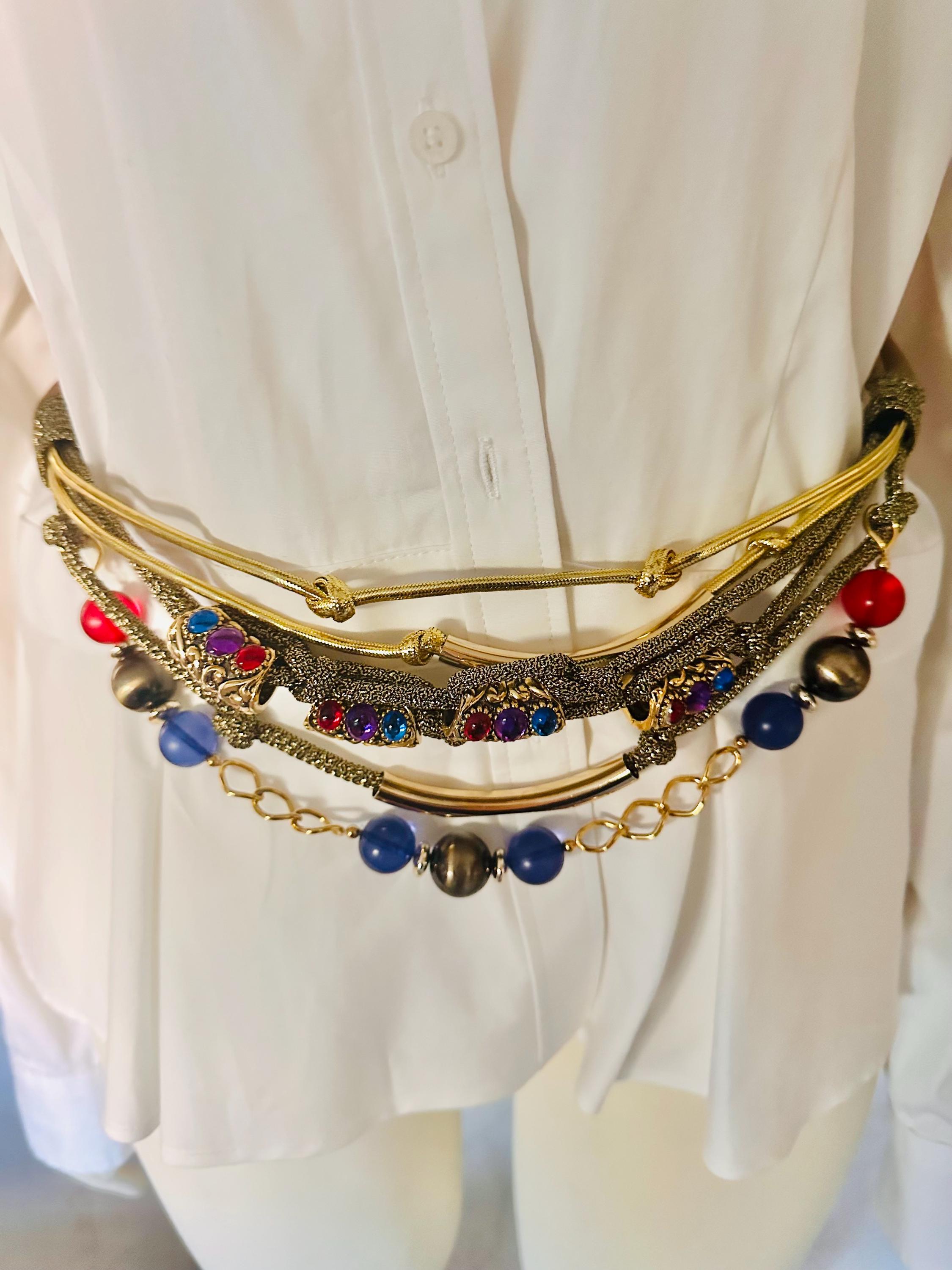 Beaded Belt Carolyn Tanner Designs Multicolored Twist + 3 strand Beaded Necklace Carolyn Tanner - Etsy main image 4
