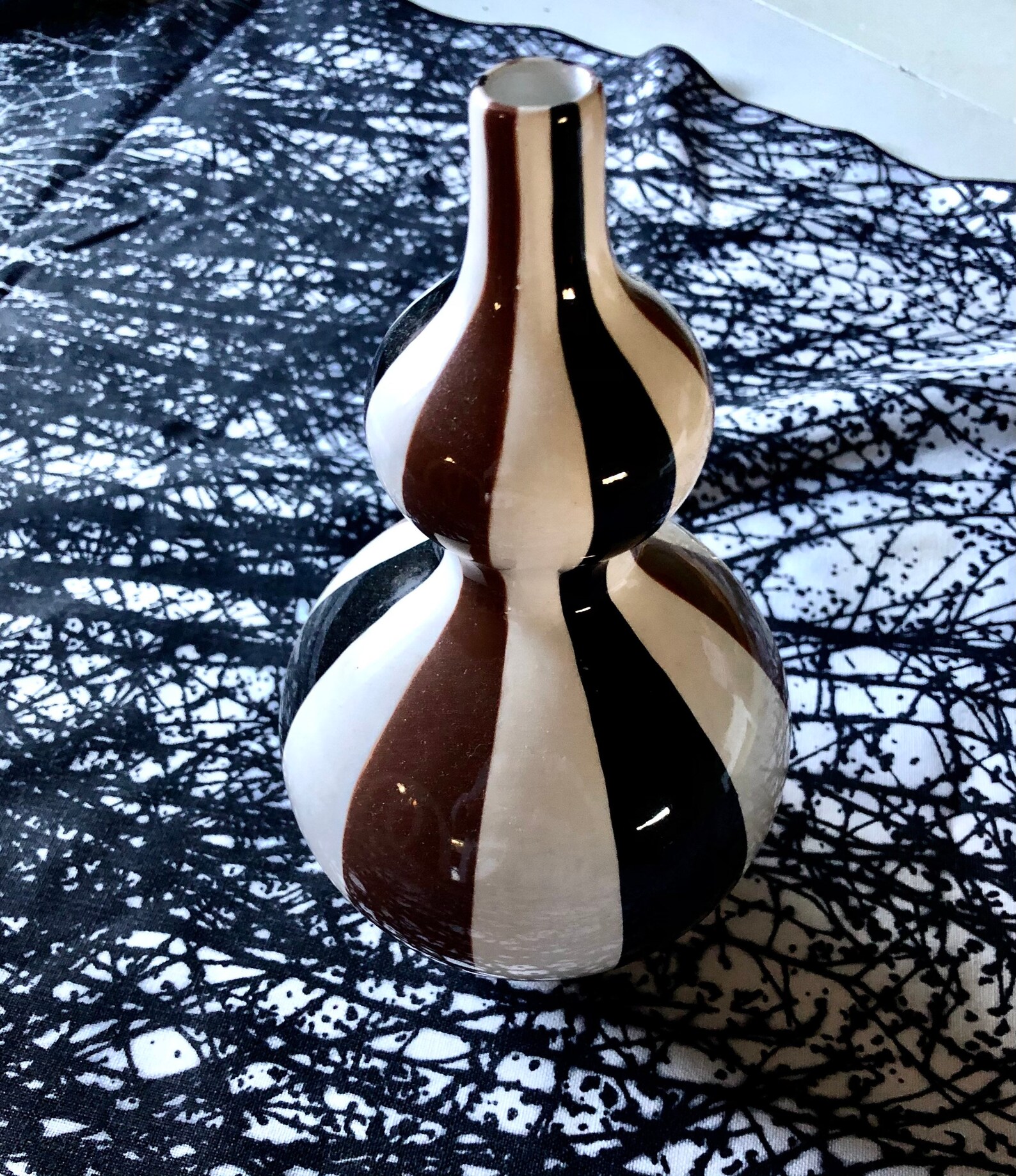 Vintage Jonathan Adler Striped Modernist Vase Etsy