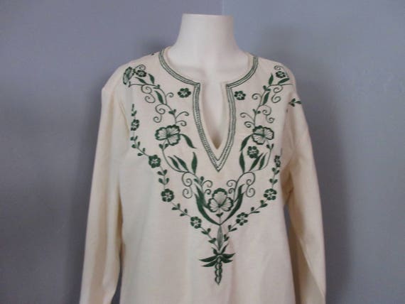 Vintage 1970’s Made in Mexico Natural Cotton Boho… - image 2