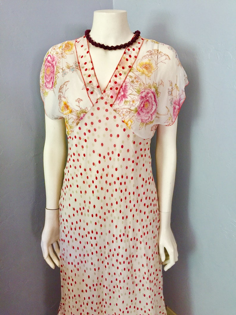 J Jill Sheer Floral Dress With Slip Size 10 Etsy