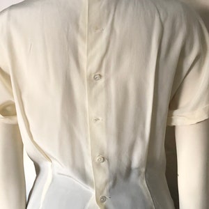 JUDY BOND Cream Colored Lace Feminine Blouse 1960s Mid Century image 4