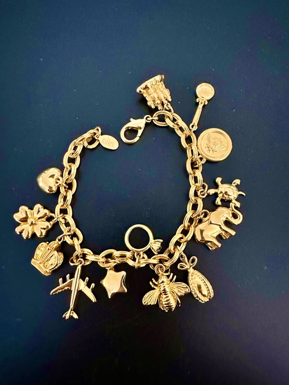 Vintage JOAN RIVERS 1990s Gold Charm Bracelet Russ