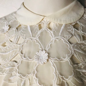 JUDY BOND Cream Colored Lace Feminine Blouse 1960s Mid Century image 1