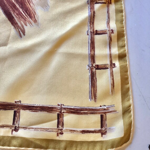 VTG Equestrian Themed Rodeo Cowgirl Scarf with Ho… - image 3