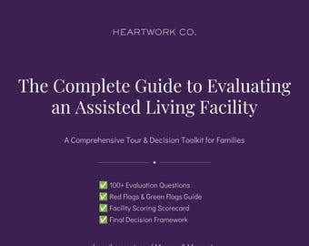 Guía de evaluación para residencias de ancianos / Lista de verificación para la visita, preguntas para hacer y cuadro de puntuación / Descarga digital en PDF