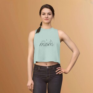 Sun and Moon Mom Crop Top | Mama Script Tank
